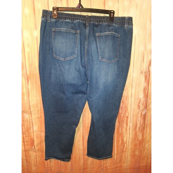Terra & Sky Medium Denim Taper Crop Jeans Sz 20W - Picture 2 of 2